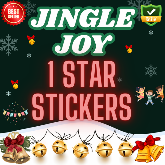 🎄 JINGLE JOY! 1 STAR STICKERS 🎄